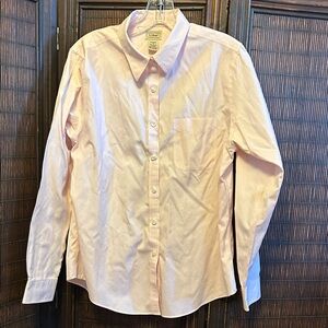 L.L. Bean Cotton Oxford Button Down Light Pink Shirt Classic Size M